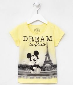 Blusa Infantil Estampa Mickey em Paris - Tam 4 a 14 anos