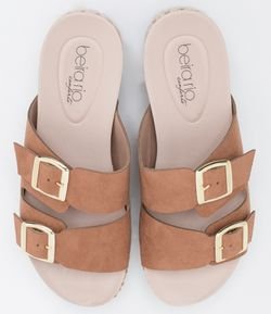 sandália fake suede sola corda beira rio