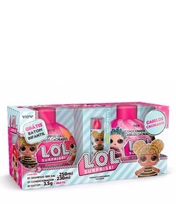 Kit Infantil LOL Suprise Cabelos Cacheados Shampoo + Condicionador + Batom Grátis