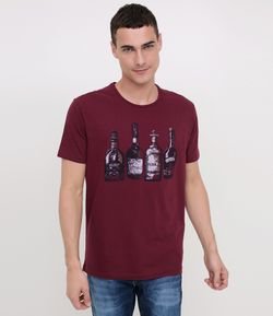 Camiseta Comfort com Estampa de Bebidas