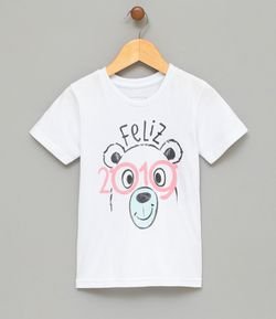 Camiseta Infantil com Estampa de Urso - Tam 1 a 4