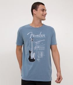 Camiseta Comfort Fit Estampa Ficha Técnica Fender 