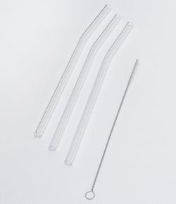Kit Canudo Vidro Reutilizável