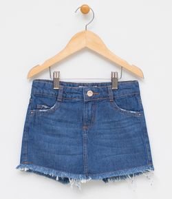 Short Saia Infantil em Jeans - Tam 5 a 14