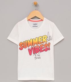Camiseta Infantil com Estampa Summer Vibes - Tam 5 a 14