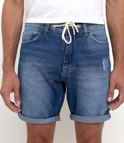 Bermuda Slim com Amarração em Jeans