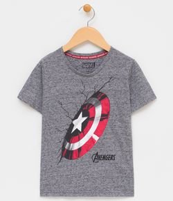 Camiseta Infantil com Estampa Capitão América - Tam 4 a 14