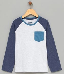 Camiseta Infantil Lisa com Bolso - Tam 5 a 14