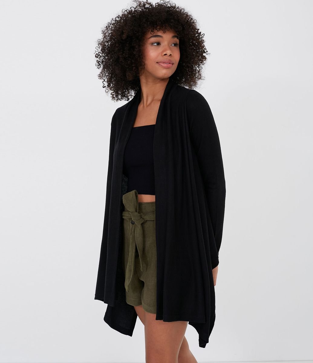 casaco preto alongado