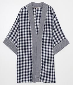 Kimono  Xadrez Vichy Curve & Plus Size
