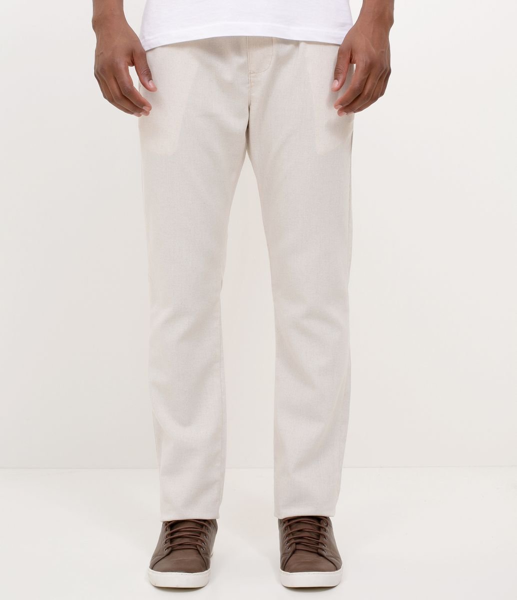 calça de linho branca masculina