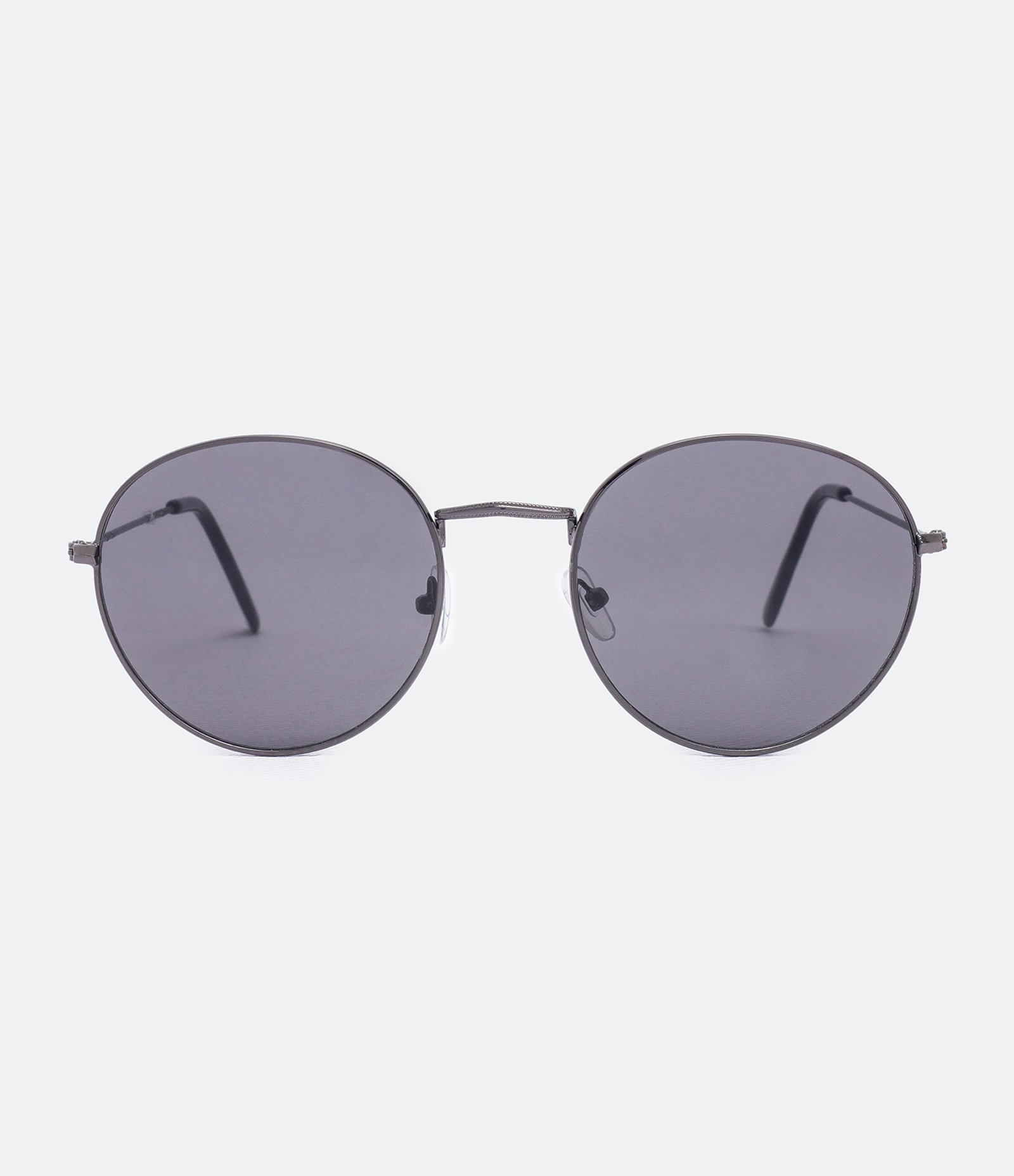 Óculos de Sol Redondo em Metal Estilo Slim Preto 1