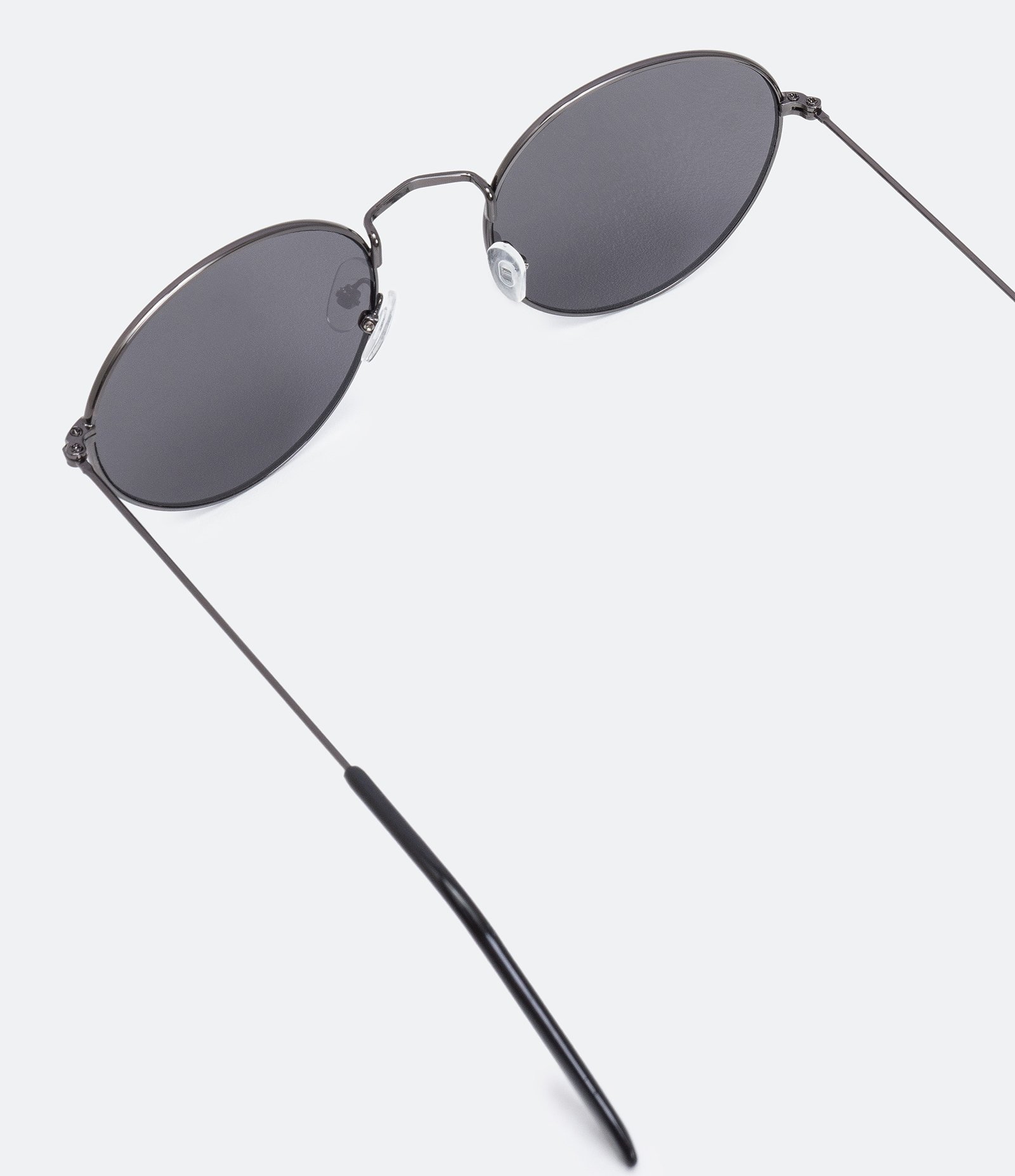 Óculos de Sol Redondo em Metal Estilo Slim Preto 3