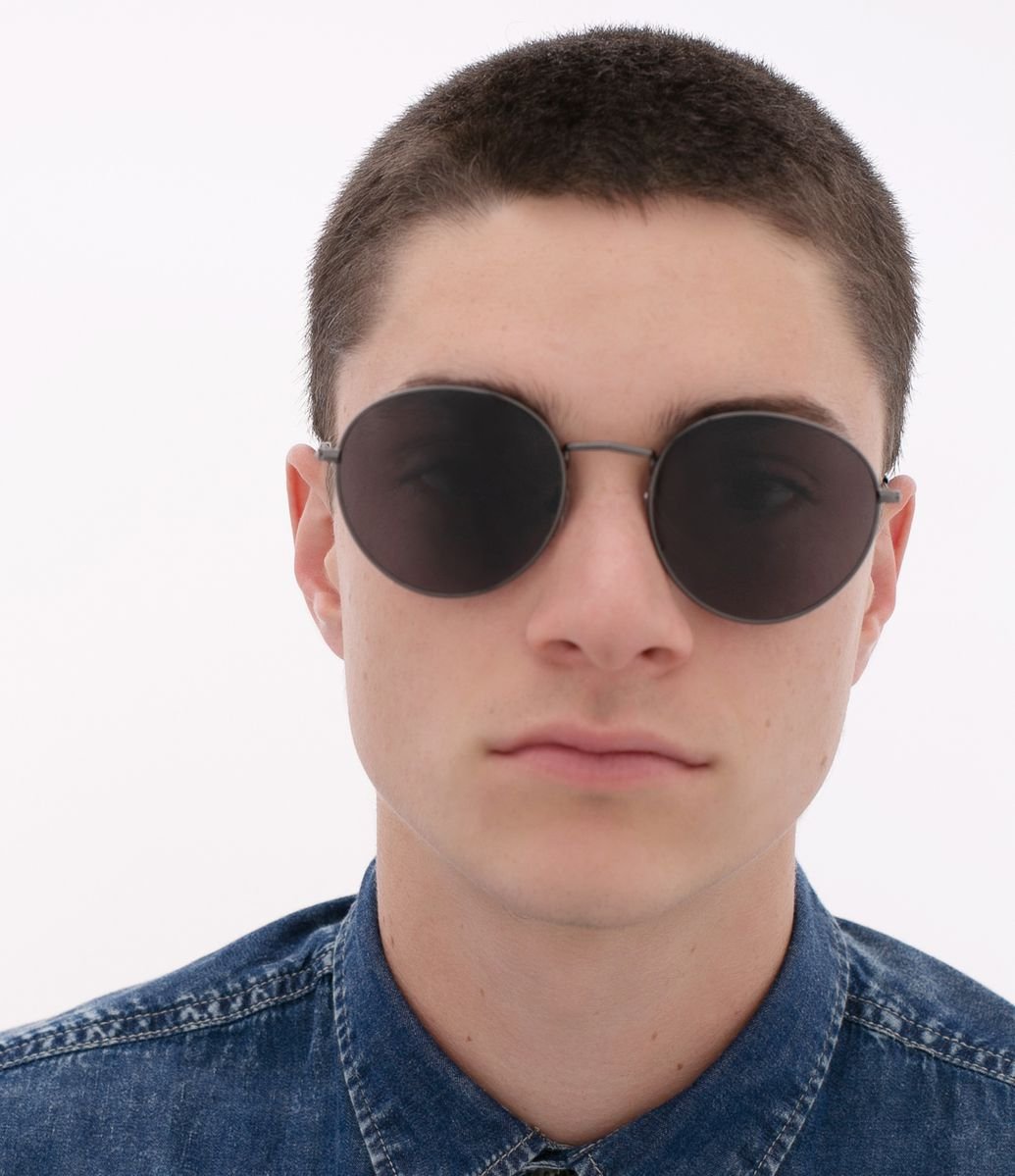 Óculos de Sol Masculino Redondo Prata