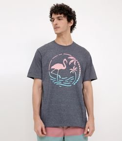 Camiseta com Estampa Flamingo