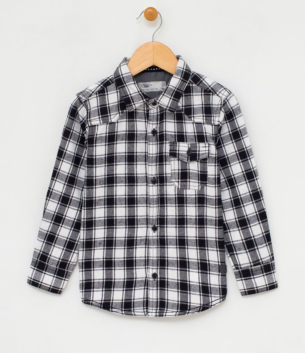 camisa de flanela infantil