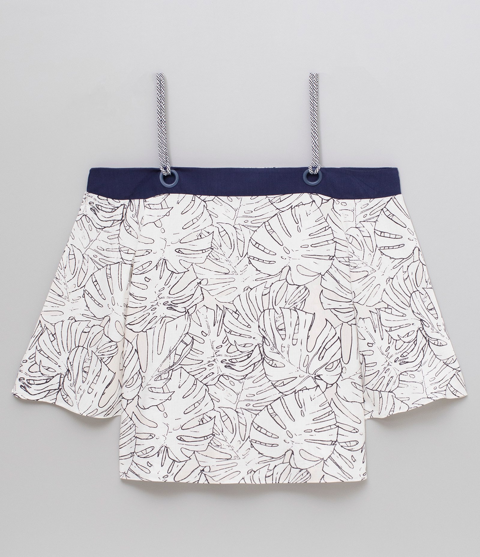 Regata Estampada com Folhagens  Branco 5