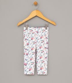 Calça Infantil Legging Estampa Floral - Tam 0 a 18 meses