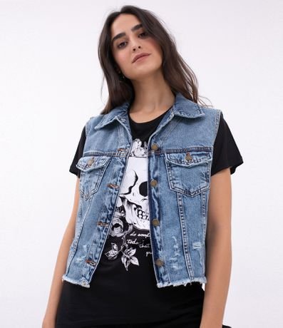 colete jeans feminino renner