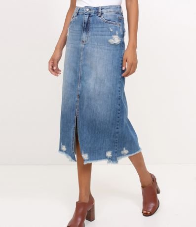 saia jeans midi renner