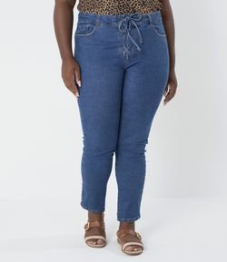 Calça Jeans Skinny com Amarração Curve & Plus Size