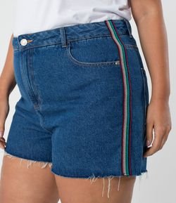 Short Jeans Mom com Faixa Lateral Curve & Plus Size