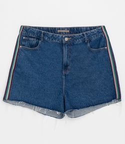 Short Jeans Mom com Faixa Lateral Curve & Plus Size
