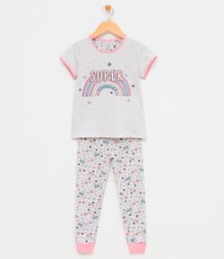 Pijama Infantil com Estampa Brilha no Escuro - Tam 5 a 14