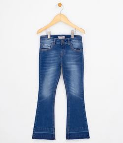 Calça Infantil Flare em Jeans - Tam 5 a 14