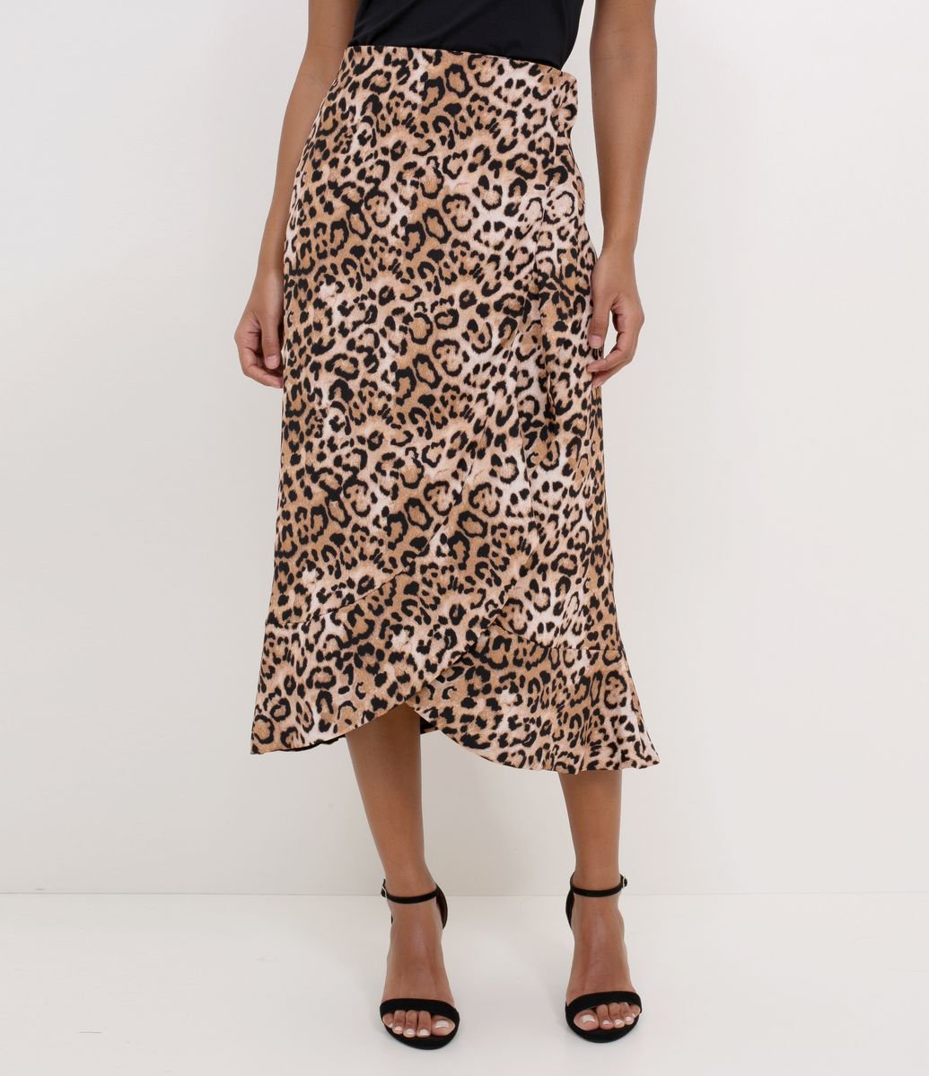 saia midi animal print renner