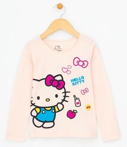 Blusa Infantil com Estampa Hello Kitty - Tam 01 a 12