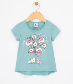 Blusa Infantil com Estampa Floral - Tam 1 a 4