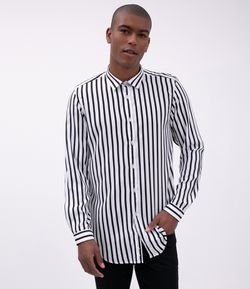 Camisa Listrada em Viscose