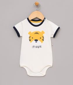 Body Infantil Estampa Tigre - Tam 0 a 18 meses