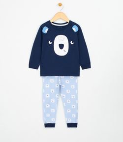 Pijama Infantil Estampado Ursinho - Tam 1 a 4