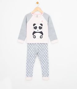 Pijama Infantil com Estampa Panda - Tam 1 a 4