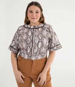 Blusa Cropped Animal Print Curve & Plus Size
