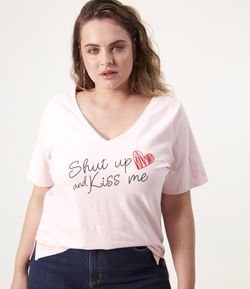 Blusa com Estampa Kiss Me Curve & Plus Size