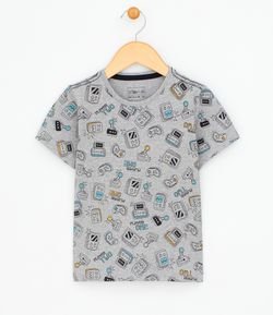 Camiseta Infantil com Estampa Controles - Tam 1 a 4