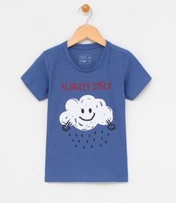 Camiseta Infantil Estampa de Nuvem - Tam 1 a 4 anos
