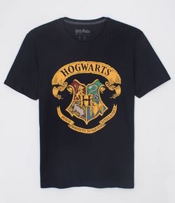 Camiseta com Estampa Hogwarts Harry Potter 