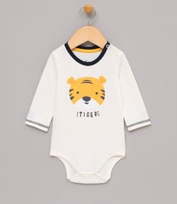 Body Infantil com Estampa Tigre - Tam 0 a 18 meses