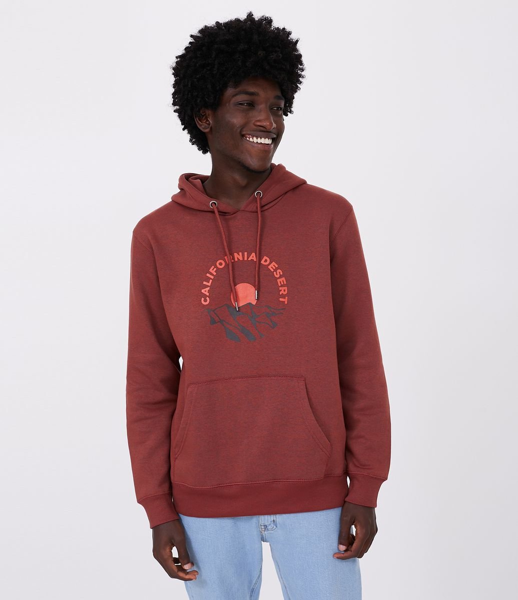 Blusão Estampa California Desert com Capuz e Bolso Canguru é boa?