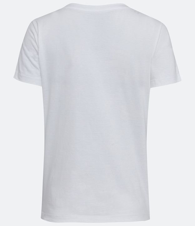 Camiseta em Algodão Peruano com Gola Redonda e Manga Curta Branco Neve 6