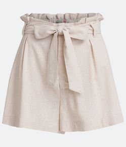 Short Clochard em Linho com Cinto Faixa