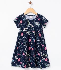 Vestido Infantil com Estampa Floral - Tam 5 a 14 anos