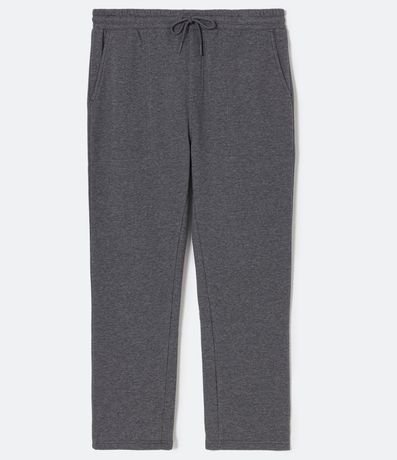 Calça Reta Básica em Moletom com Amarração e Bolsos Menor preço em Calça Reta Básica em Moletom com Amarração e Bolsos