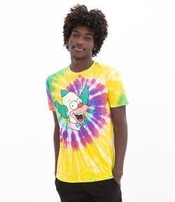 Camiseta Tie Dye Estampa Krusty Simpsons 