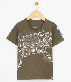 Camiseta Infantil com Estampa Playstation - Tam 5 a 14
