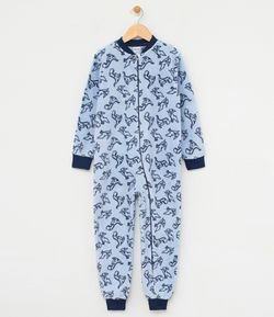 Pijama Infantil Macacão em Fleece Dino - Tam 1 a 6